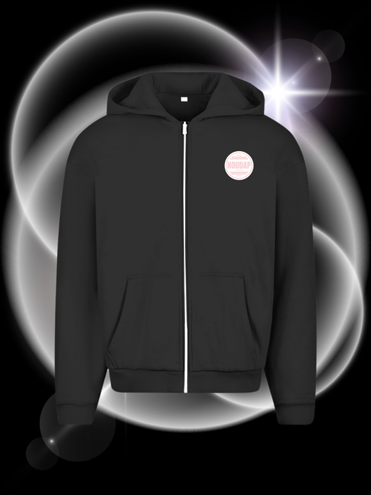 Side By Side rosa Oversize Zipper Hoodie