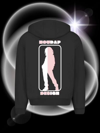 Side By Side rosa Oversize Zipper Hoodie