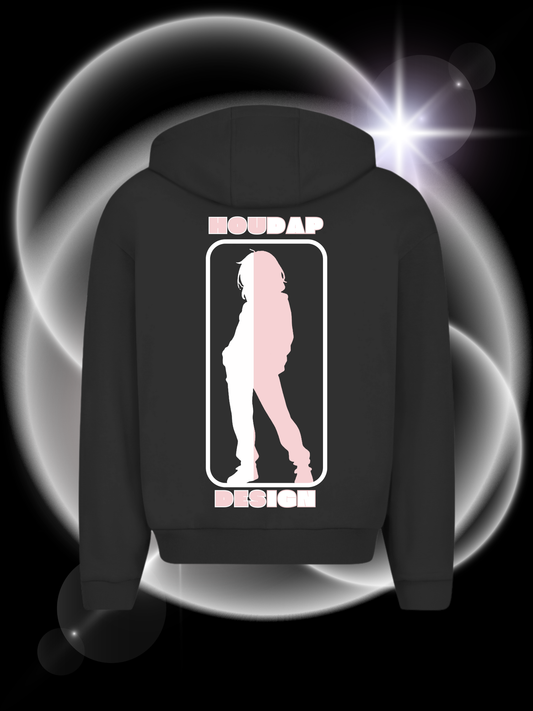 Side By Side rosa Oversize Zipper Hoodie