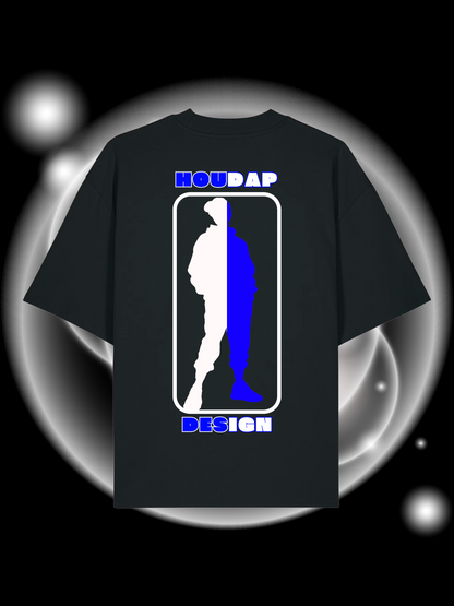 Side By Side Blue Oversize T-Shirt