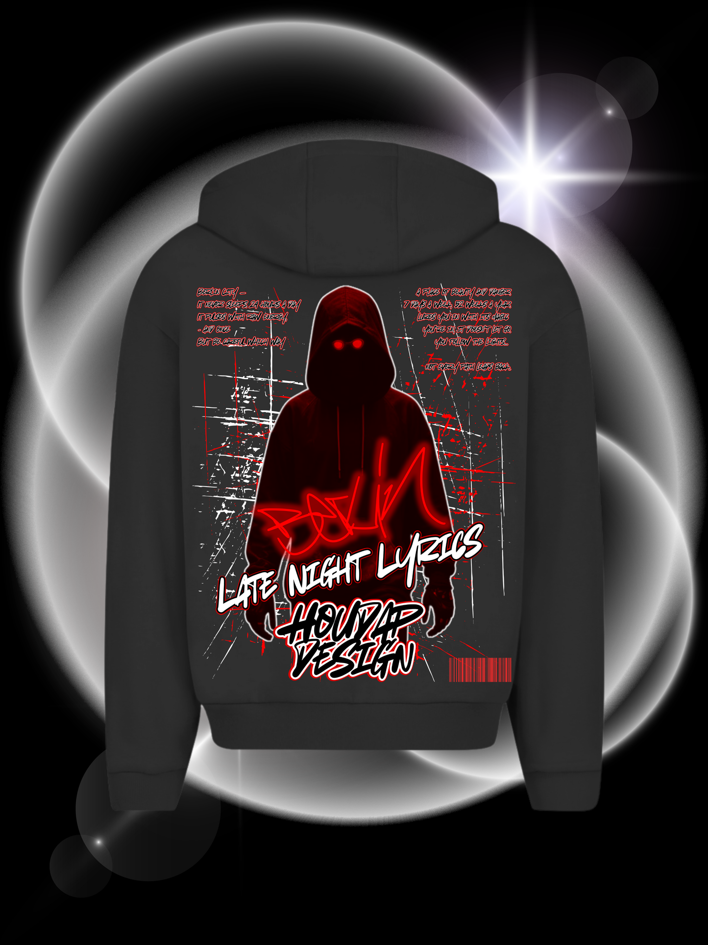 Late Night Lyrics Oversize Zipper Hoodie