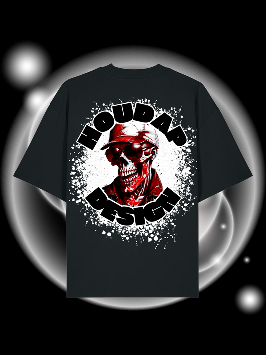 Skeleton in Red Oversize T-Shirt