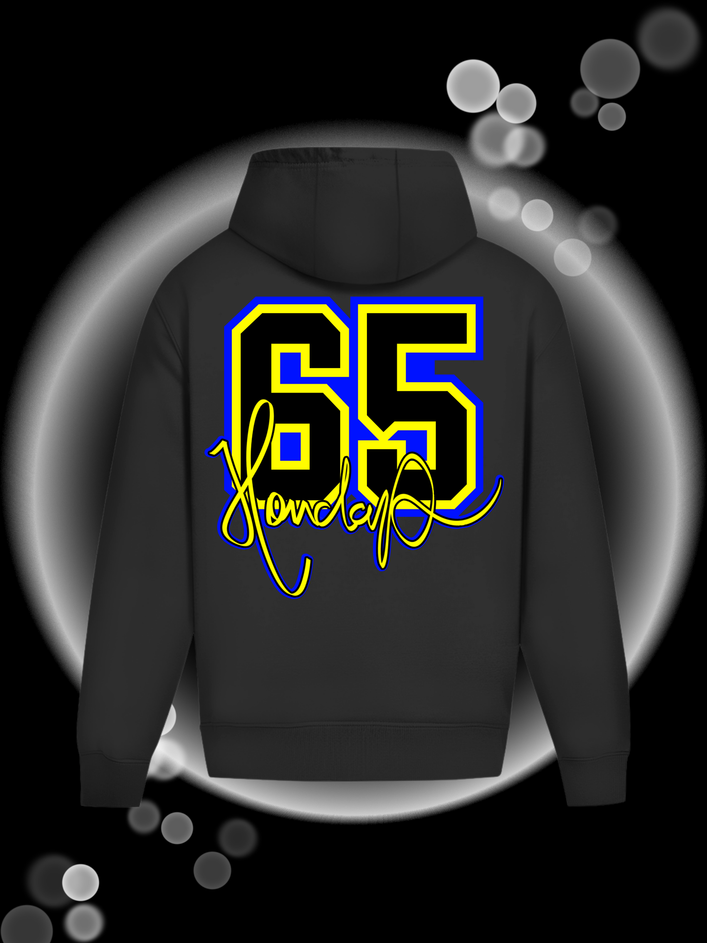 65 Blue Oversize Hoodie Ohne Kordel