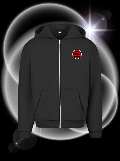 Skeleton In Red  Oversize Zipper Hoodie