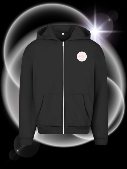 Side By Side rosa Oversize Zipper Hoodie