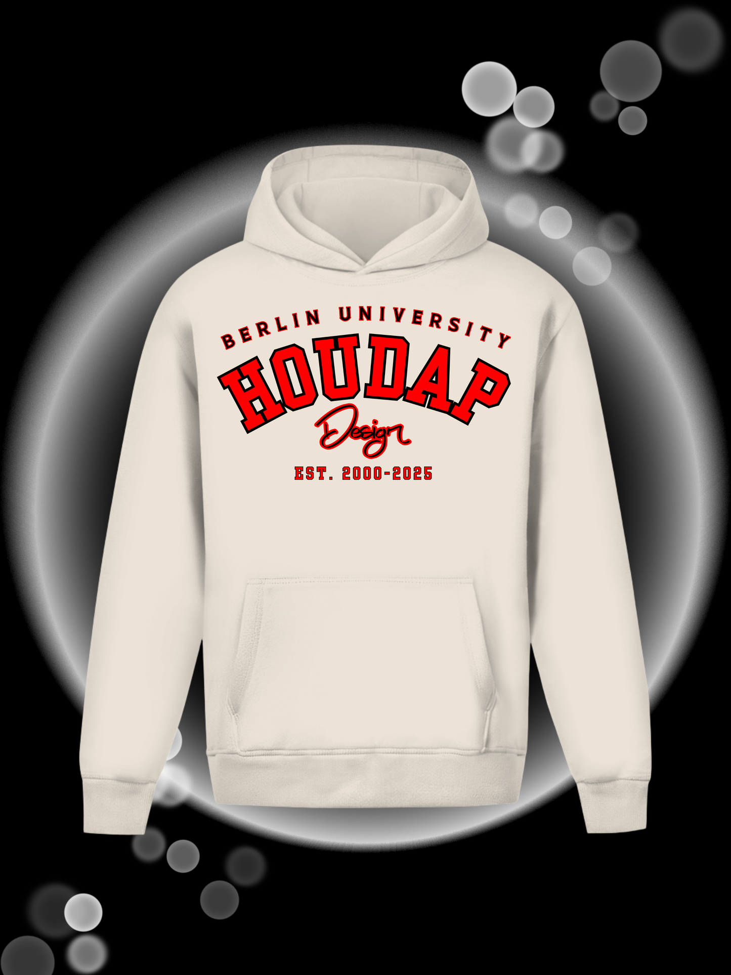 Berlin University Red Oversize Hoodie Ohne Kordel