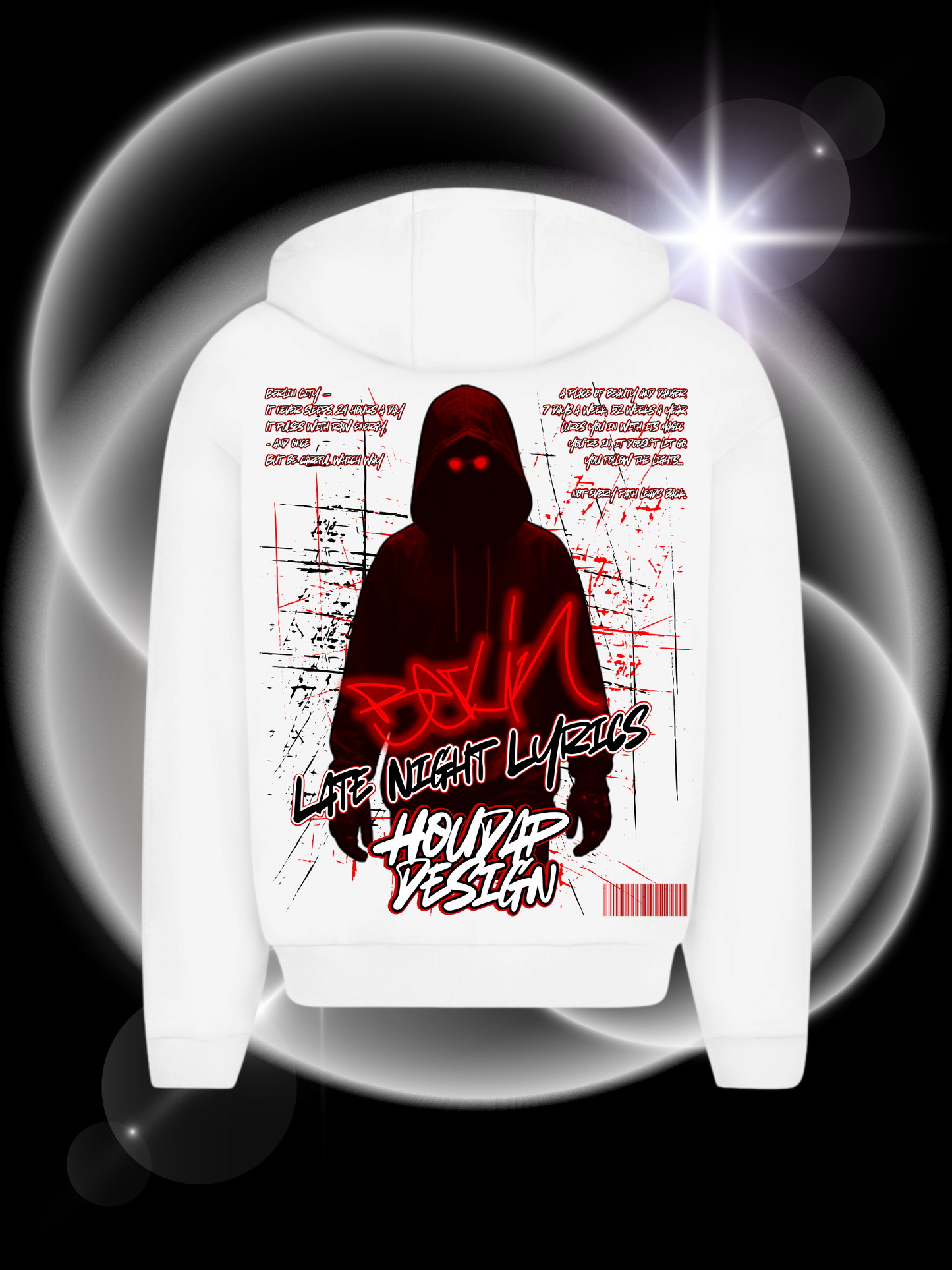 Late Night Lyrics Oversize Zipper Hoodie