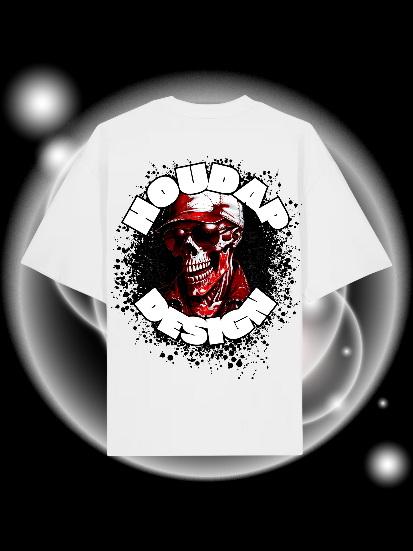 Skeleton in Red Oversize T-Shirt