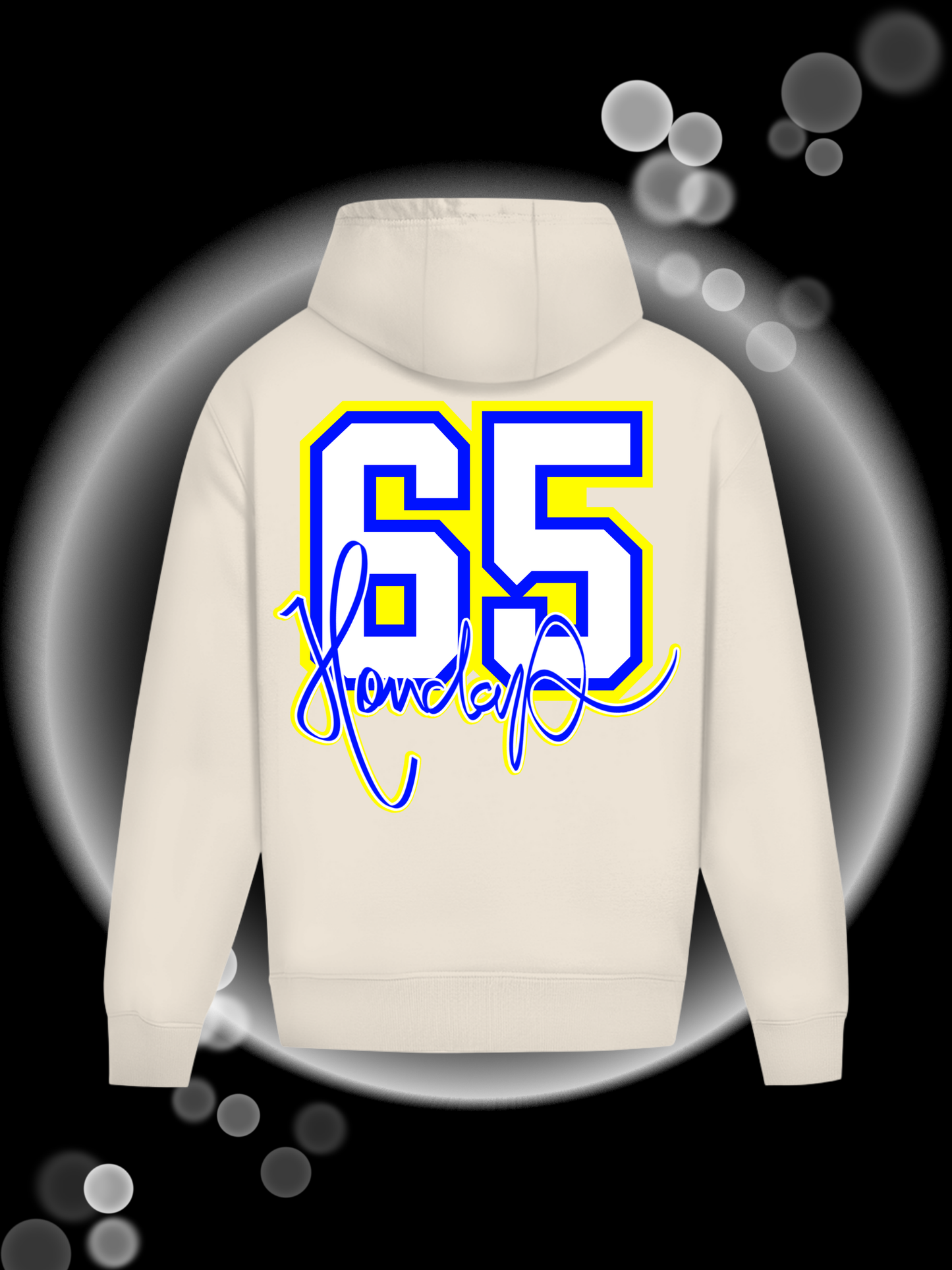 65 Blue Oversize Hoodie Ohne Kordel