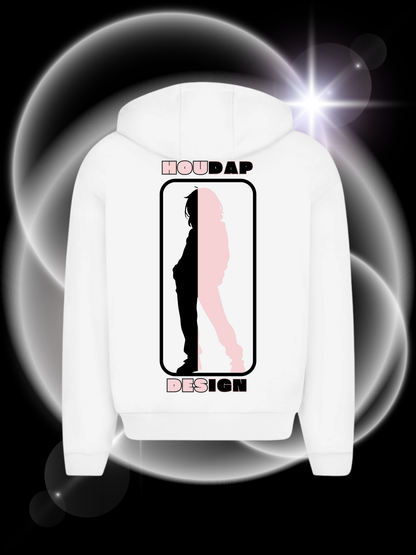 Side By Side rosa Oversize Zipper Hoodie