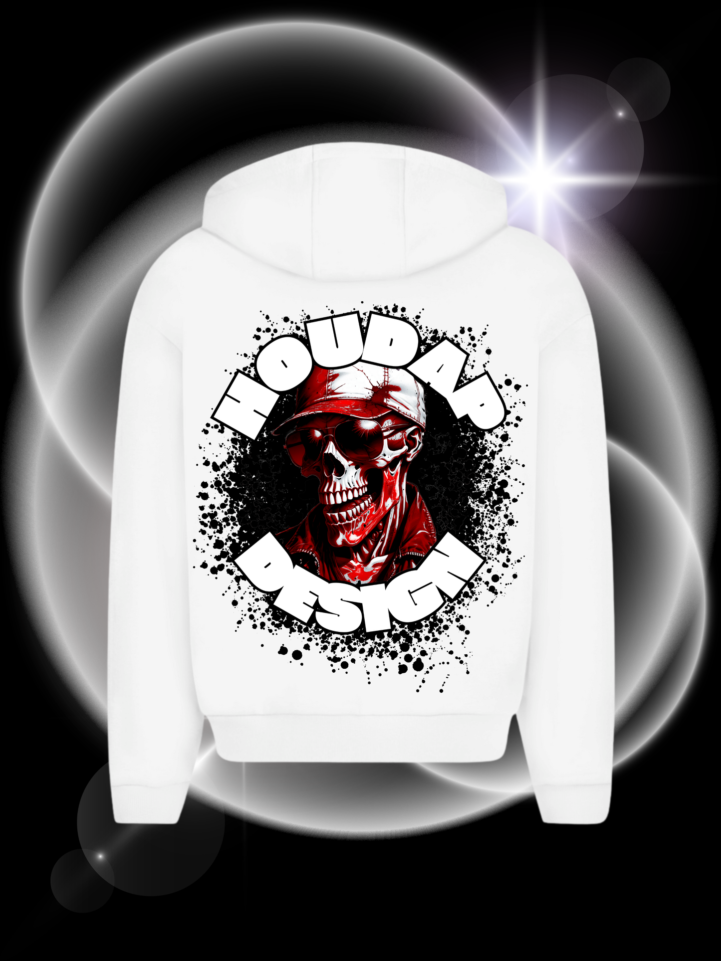 Skeleton In Red  Oversize Zipper Hoodie