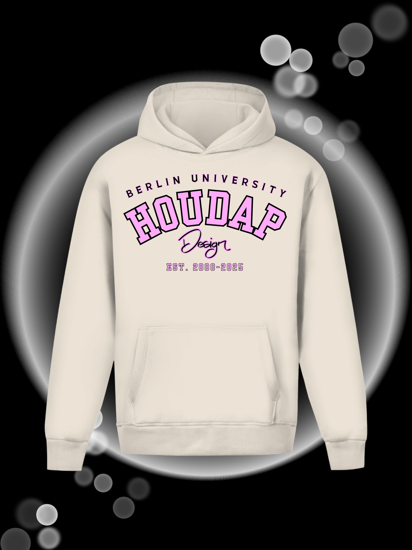Berlin University Rosa Oversize  Hoodie Ohne Kordel