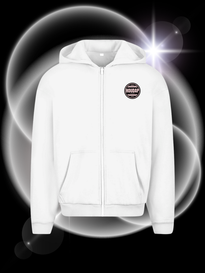 Side By Side rosa Oversize Zipper Hoodie