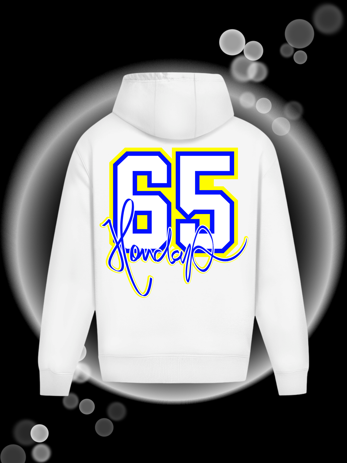 65 Blue Oversize Hoodie Ohne Kordel