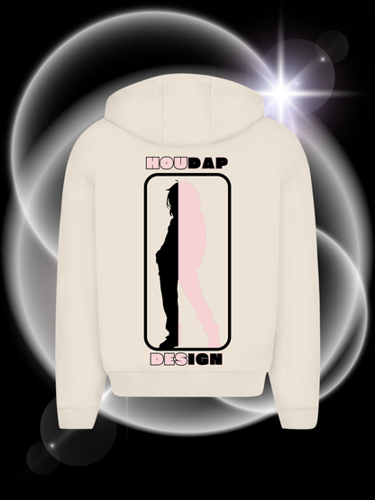 Side By Side rosa Oversize Zipper Hoodie