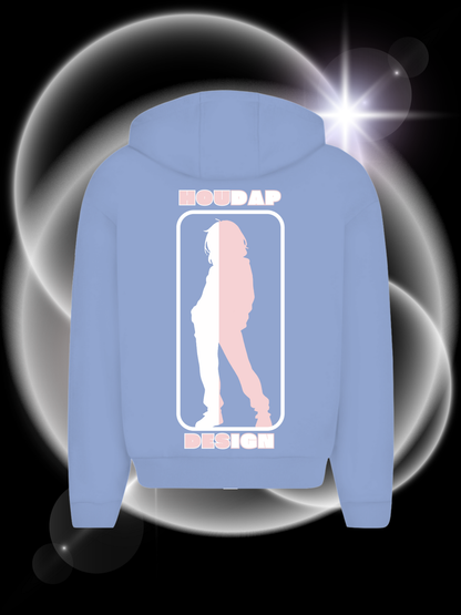 Side By Side rosa Oversize Zipper Hoodie