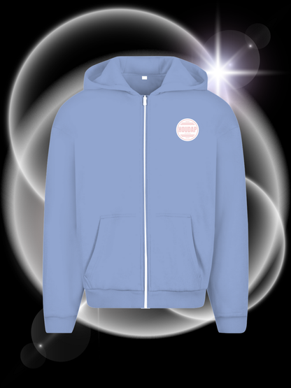 Side By Side rosa Oversize Zipper Hoodie